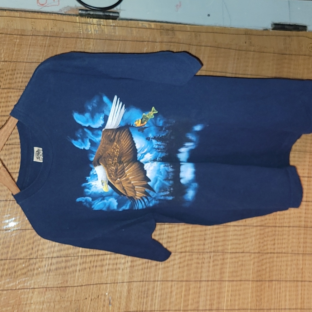 Vintage. 1991. Made in USA. Bald Eagle. Single stitch. Trees of Mystery.